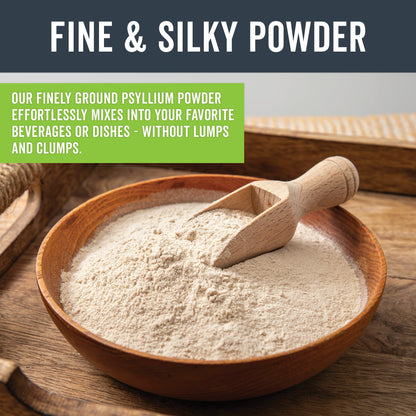 Viva Naturals Organic Psyllium Husk Powder, 24 oz – Finely Ground, Unflavored, Vegan, Keto, Paleo, Non-GMO Plant-Based Superfood, Good Source of Fiber for Gluten-Free Baking, Juices & Smoothies - Maple Wellness Supplements