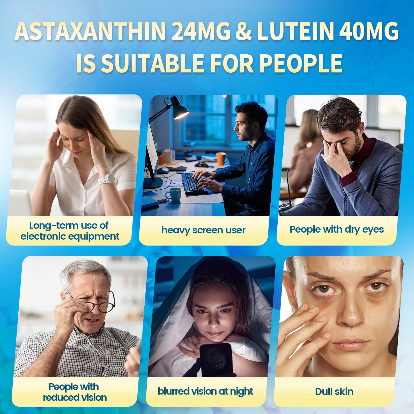 VivoNu 14-in-1 Astaxanthin 24mg & Lutein 40mg with Zeaxanthin Supplements, 6 Month Supply, Fresh Microalgae Source, Gluten Free Non-GMO, Supports Eye - Maple Wellness Supplements