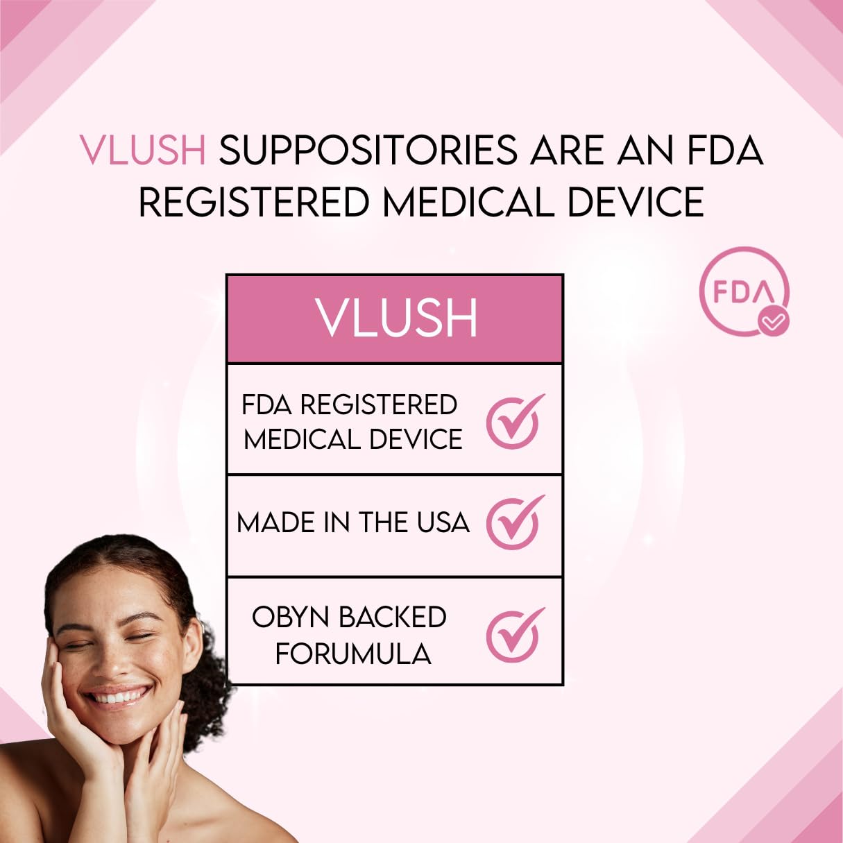 VLUSH Vaginal Moisturizer Suppositories - Deep Hydration with Hyaluronic Acid for Vaginal Dryness, Menopause Support & Daily Comfort, Made in FDA Registered Facility - Hormone-Free (10 Count) - Maple Wellness Supplements