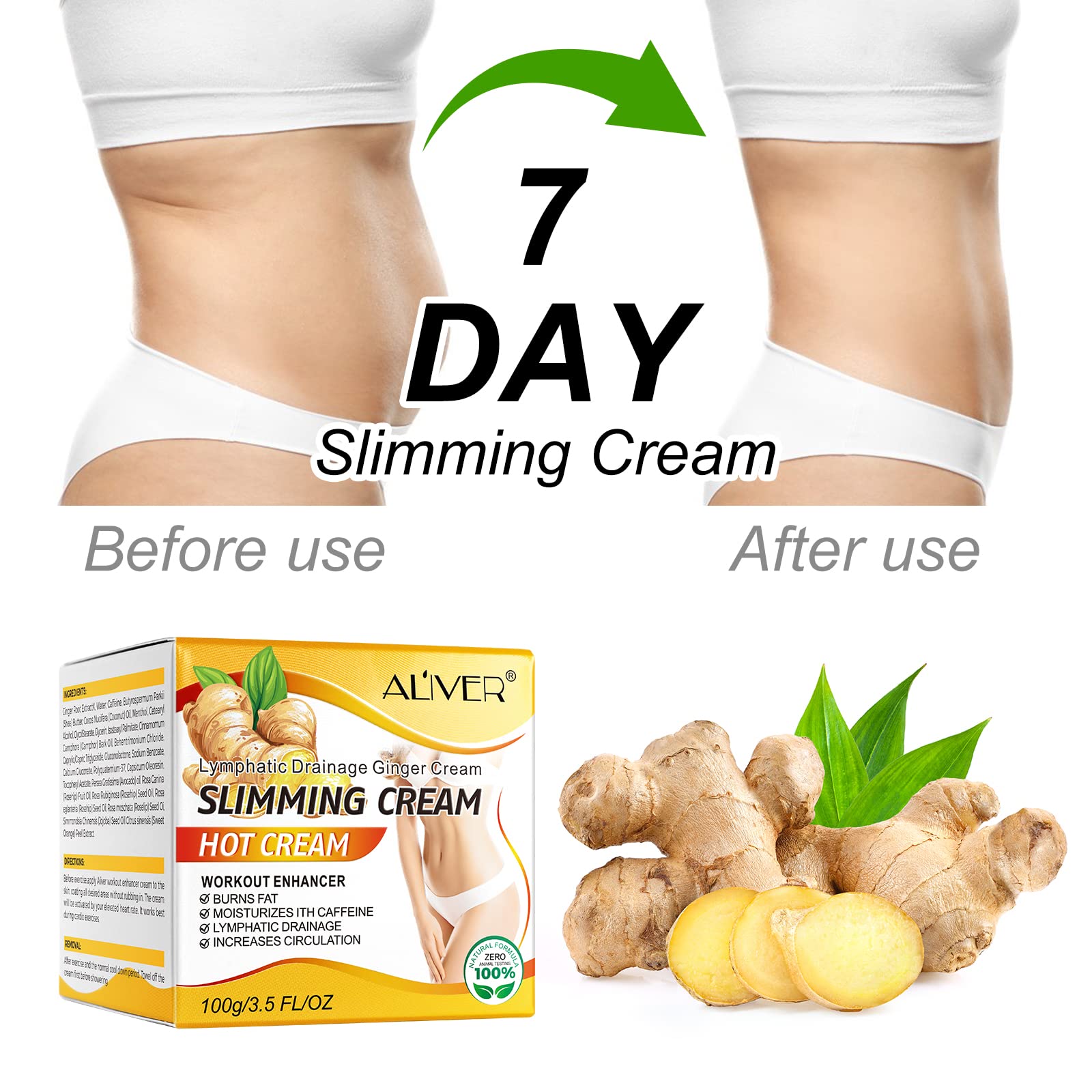 VOGSIG Anti Cellulite Slimming Cream Gel, Hot Cream, Ginger Fat Burning Weight Loss Full - Maple Wellness Supplements