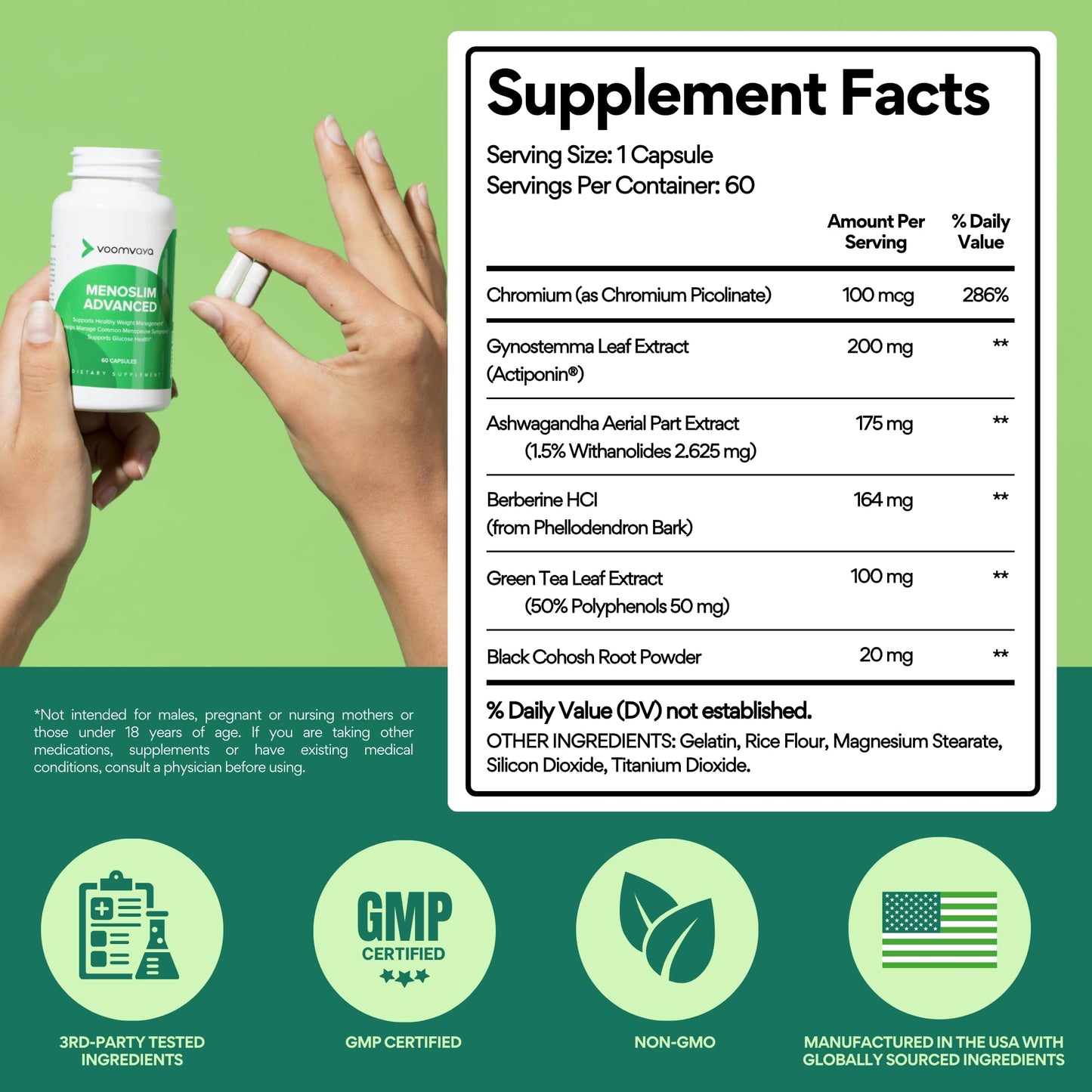 VoomVaya MenoSlim Advanced Menopause Weight Loss for Women – Menopause & Perimenopause Supplement for Women – Supports Healthy Metabolism & Overall Wellness – 60 Capsules - Maple Wellness Supplements