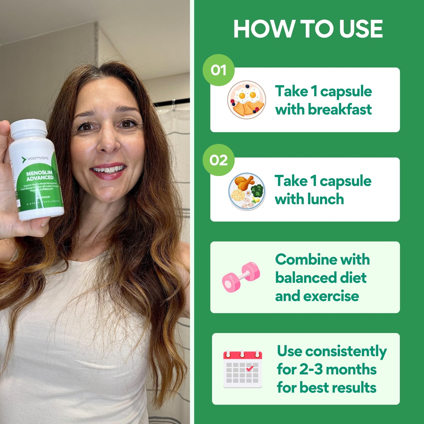 VoomVaya MenoSlim Advanced Menopause Weight Loss for Women – Menopause & Perimenopause Supplement for Women – Supports Healthy Metabolism & Overall Wellness – 60 Capsules - Maple Wellness Supplements