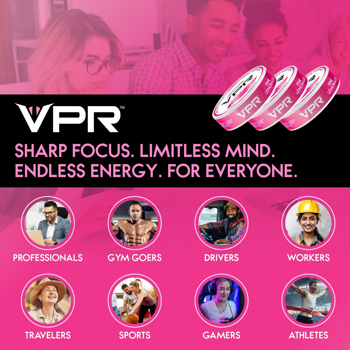 VPR 75MG Caffeine Nootropic Pouches | 20 Count Energy Pouches with Lion's Mane, Alpha-GPC, Vitamin B6 & B12, L-Theanine, and L-Tyrosine | Naturally Flavored Focus Pouches with No Sugar (Variety Pack) - Maple Wellness Supplements