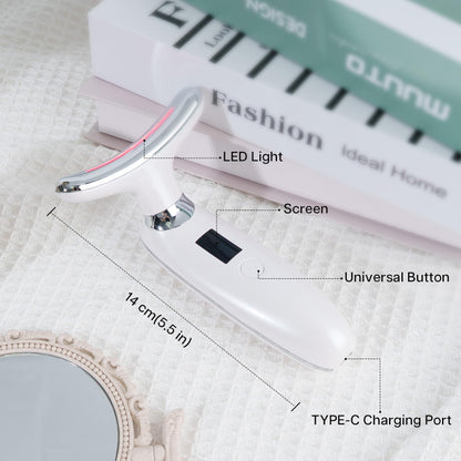 VRAIKO Lilac 7-in-1 Beauty Massager for Face and Neck - Jawline Lifting & Firming - Face Lymphatic Drainage Massager for Anti Aging Wrinkle, Forehead Lines, and Dark Circles, White - Maple Wellness Supplements