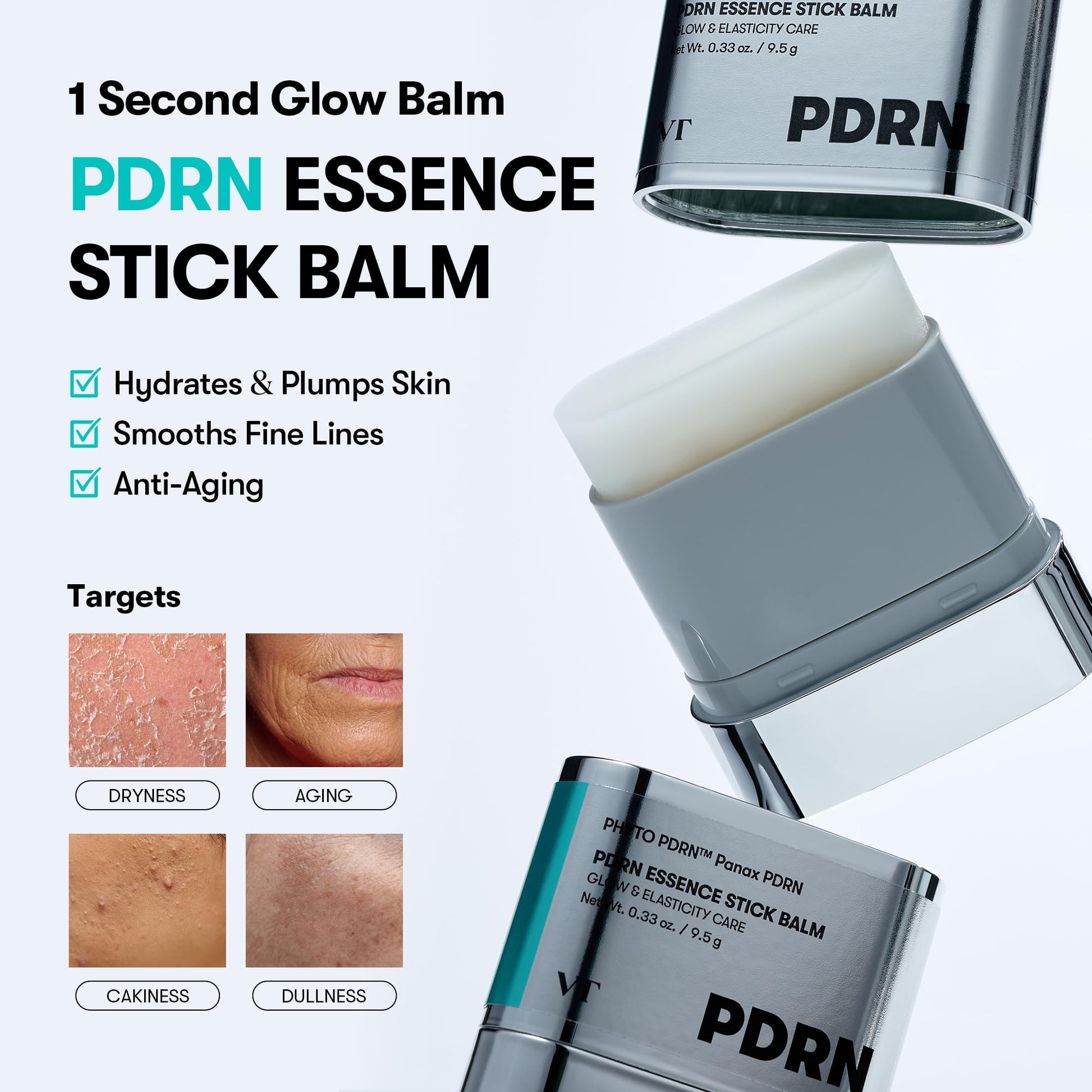 VT COSMETICS PDRN Essence Stick Balm, PDRN Collagen Multi Wrinkle Stick, All-in-One Eye & Neck Treatment - Maple Wellness Supplements