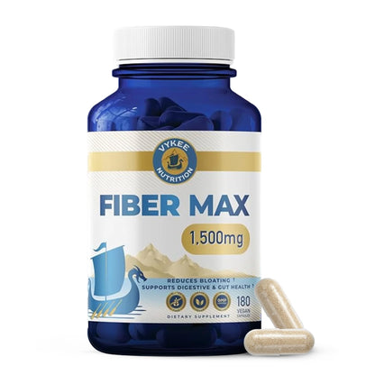 Vykee Nutrition Advanced Fiber Complex – Psyllium Husk, Aloe Vera, Chia & Flax Seed | Vegan, Non-GMO | Supports Digestive Health, Regularity & Gut Wellness | 180 Capsules - Maple Wellness Supplements