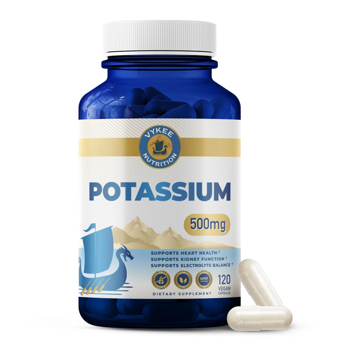 Vykee Nutrition Potassium Citrate Capsules - Supplements for Electrolyte Balance, Muscle & Heart Health - Vegan, Non-GMO, - Maple Wellness Supplements