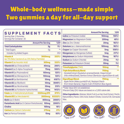 Vylarithonixa Methylated Multivitamin Gummies for Women – MTHFR Supplement Contains Methylfolate, Methylated B12, TMG & Vitamins A C E K – Energy, Immune & Skin Support - Maple Wellness Supplements