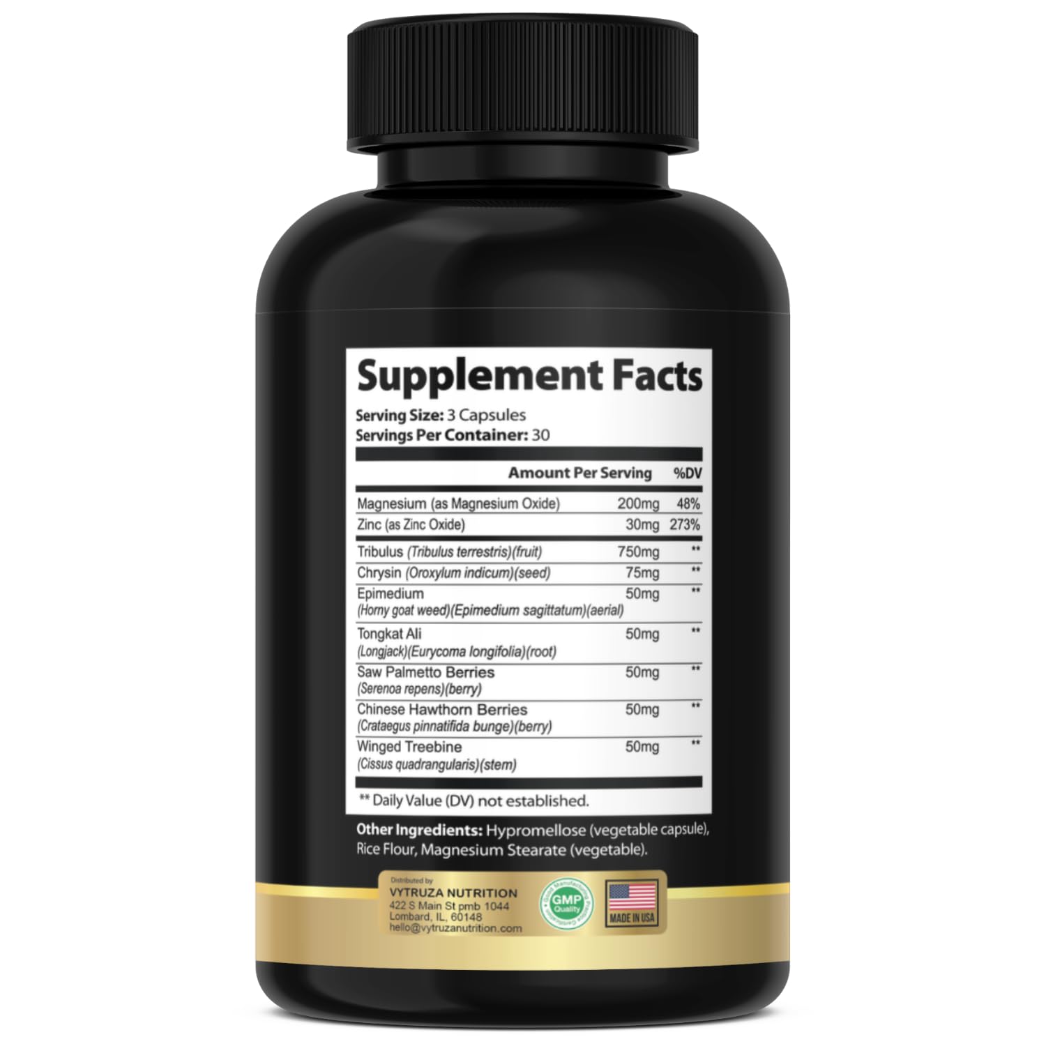 VYTRUZA Nutrition Advanced T-Boost Formula Test Support Capsules, Premium Ingredients, Energy, Strength Support Supplement for Men, 90 Capsules - Maple Wellness Supplements