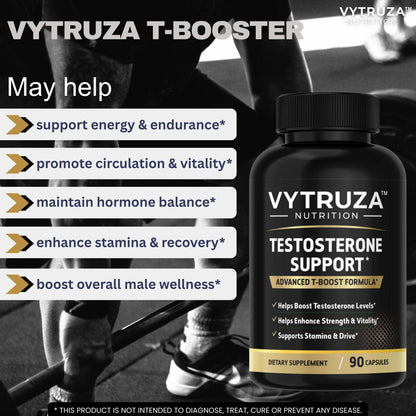 VYTRUZA Nutrition Advanced T-Boost Formula Test Support Capsules, Premium Ingredients, Energy, Strength Support Supplement for Men, 90 Capsules - Maple Wellness Supplements