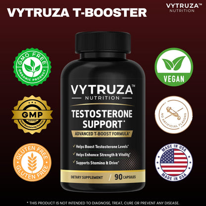 VYTRUZA Nutrition Advanced T-Boost Formula Test Support Capsules, Premium Ingredients, Energy, Strength Support Supplement for Men, 90 Capsules - Maple Wellness Supplements