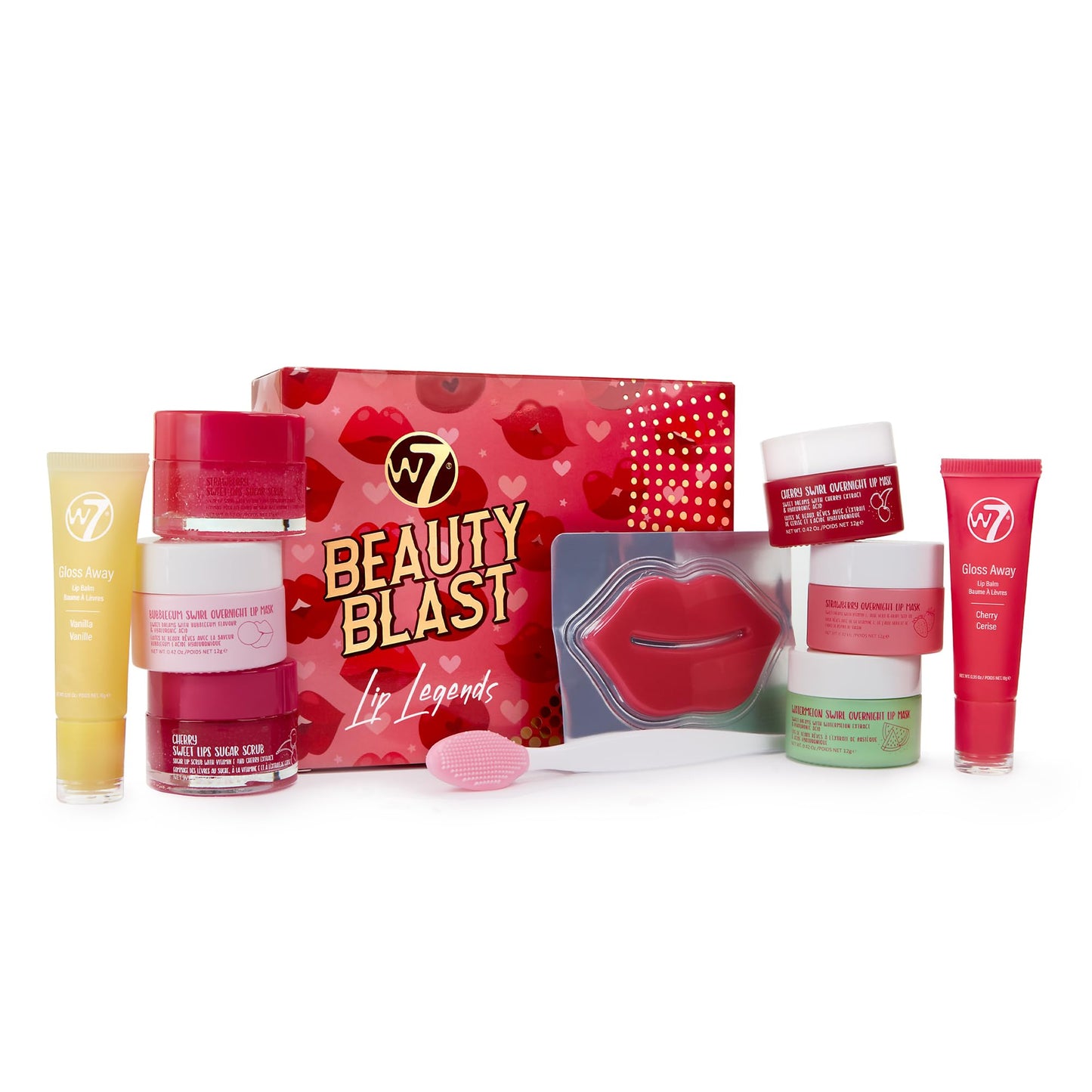 W7 Beauty Blast Lip Legends Sweet Dreams Lip Care Set - Lip Masks, Scrubs, Balms and More – Exclusive W7 Sweet Dreams Flavors Included - Maple Wellness Supplements
