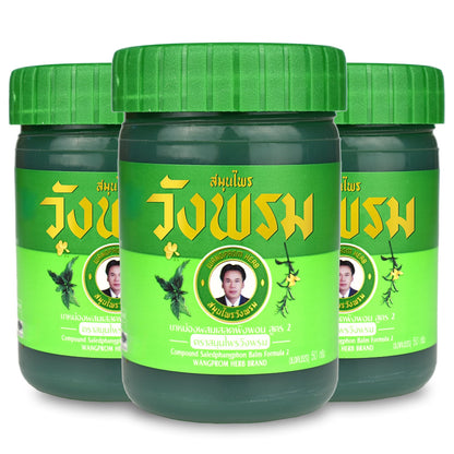 Wang Prom Herbal Balm 50g (Pack of 3) (Green) - Maple Wellness Supplements