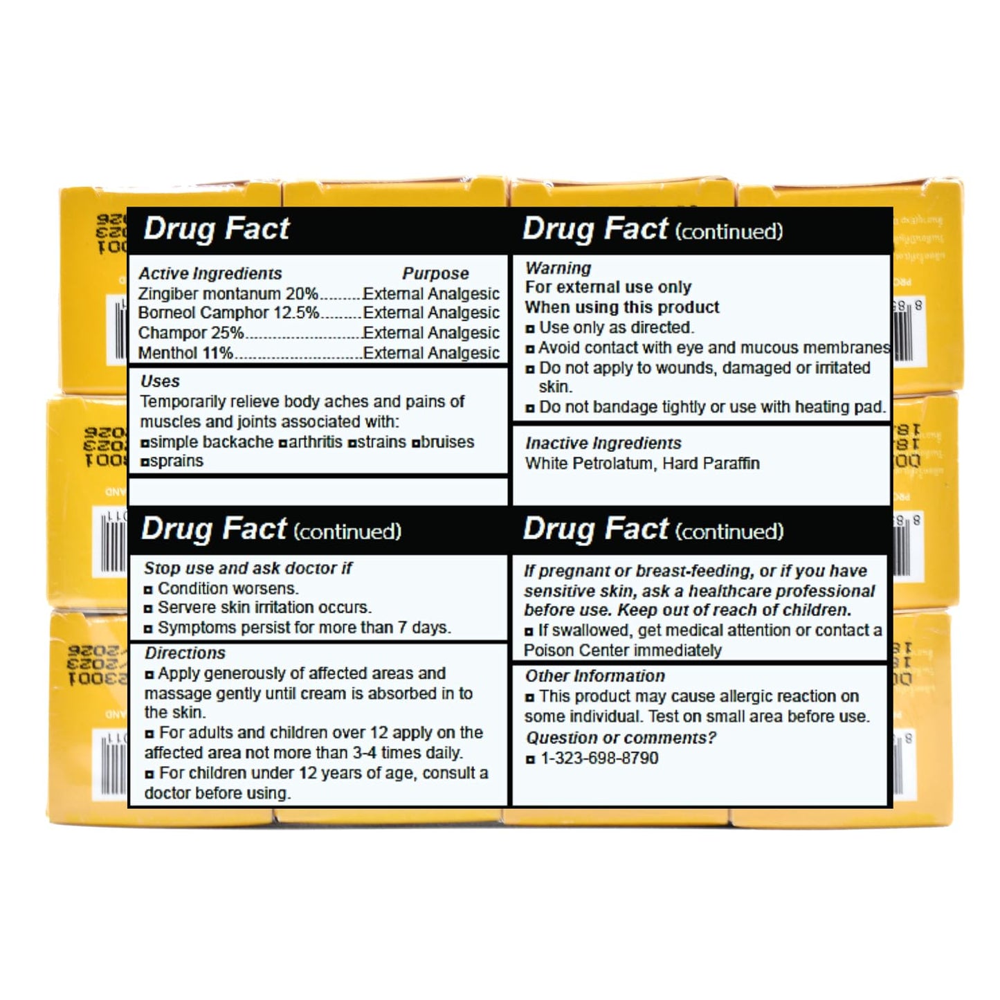 Wang Prom Herbal Balm 5gram Travel Package (Pack of 12) (Yellow) - Maple Wellness Supplements