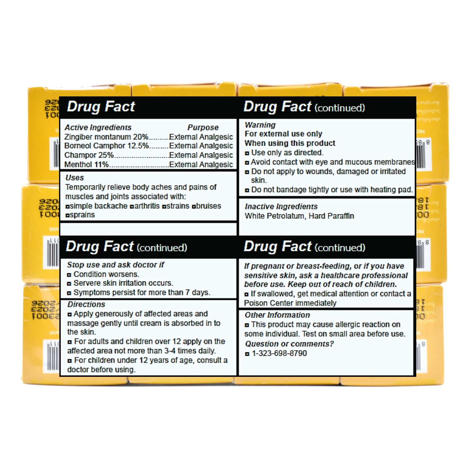 Wang Prom Herbal Balm 5gram Travel Package (Pack of 12) (Yellow) - Maple Wellness Supplements