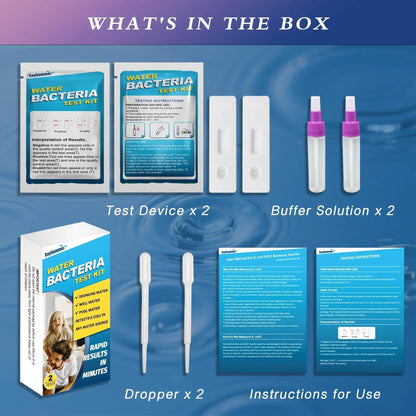 Water Bacteria Test Kit for Drinking Water: Results in 15 Minutes Coliform Bacteria Water Test Kit 2 Counts for Any Water Source Including Well Water Pool Water - Maple Wellness Supplements