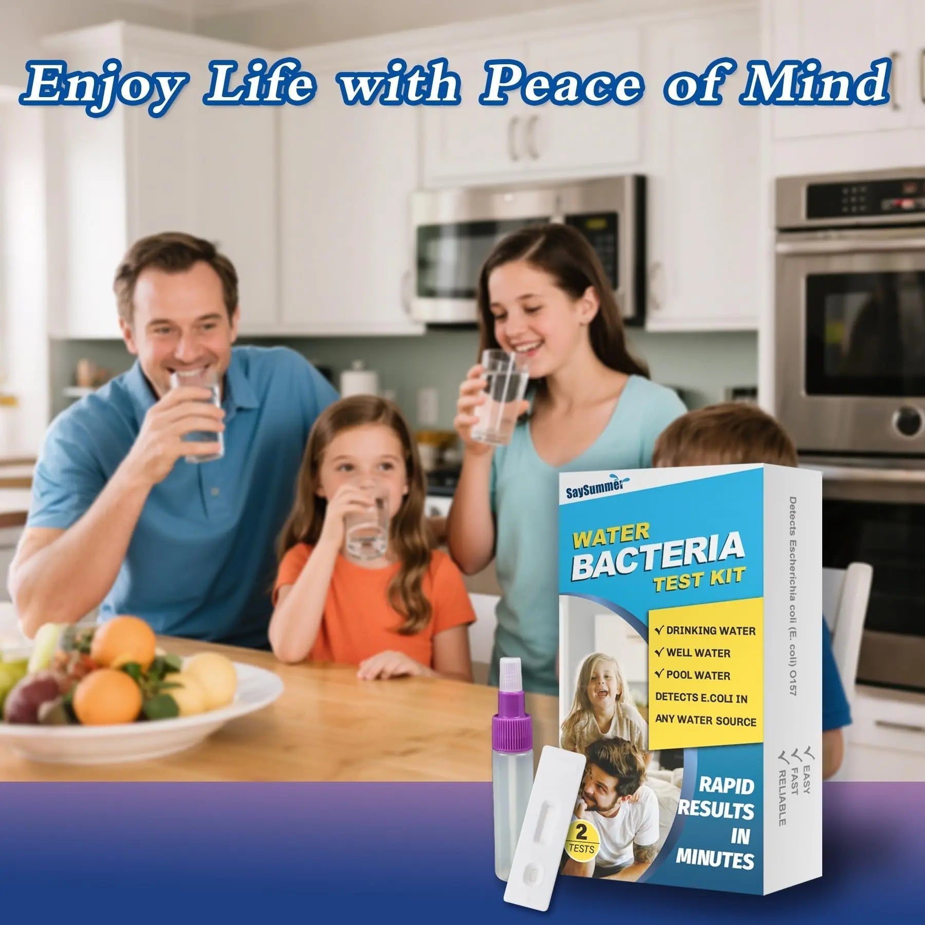 Water Bacteria Test Kit for Drinking Water: Results in 15 Minutes Coliform Bacteria Water Test Kit 2 Counts for Any Water Source Including Well Water Pool Water - Maple Wellness Supplements