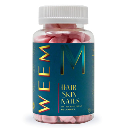 WEEM Hair Skin and Nails Gummies - Supports Healthy Hair - Vegan biotin Vitamins for Women & Men Supports Faster Hair Growth, - Maple Wellness Supplements