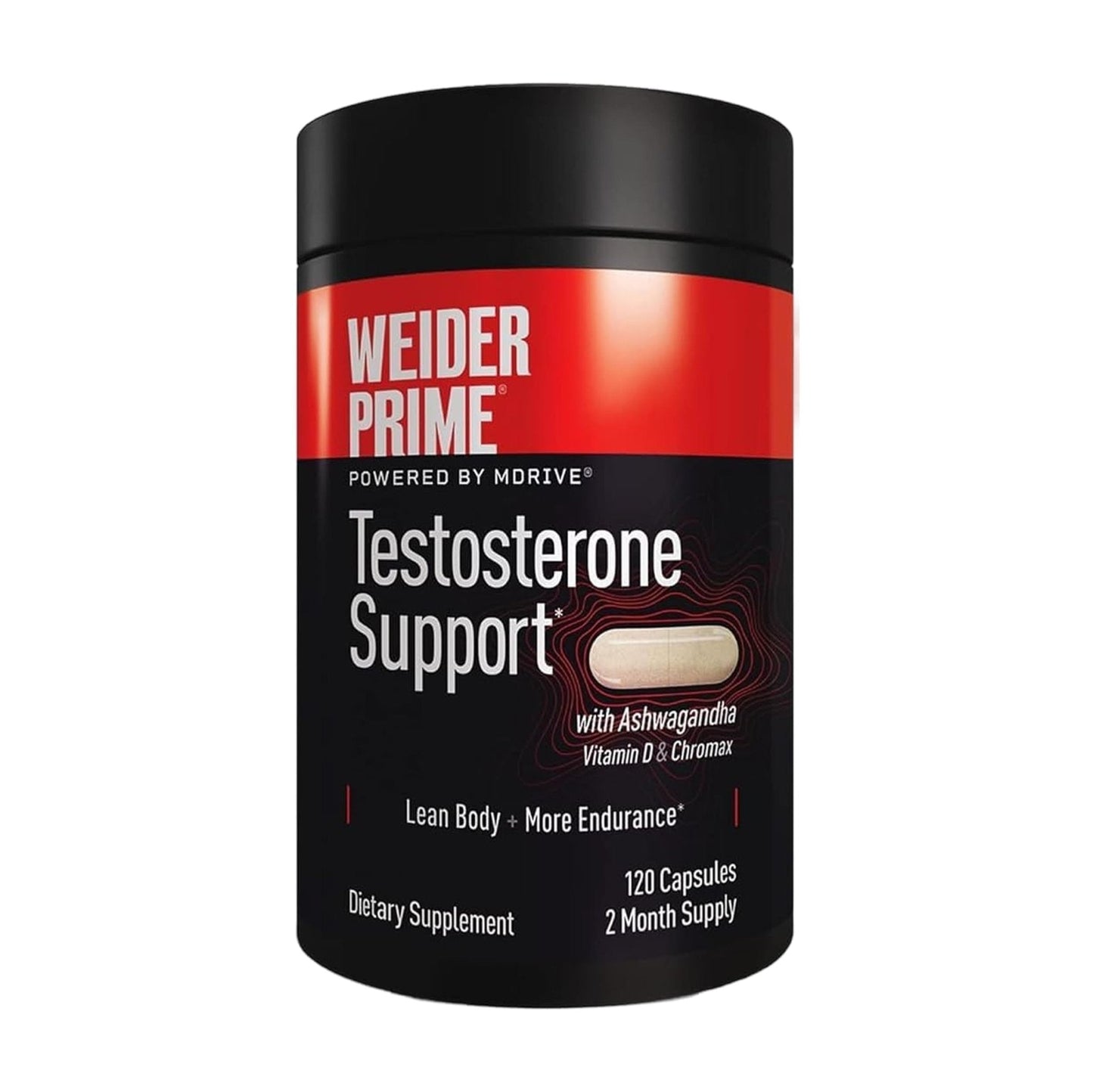 Weider Prime Support - Men's Nutrition - Enriched with Vitamins & Minerals - with Ashwagandha, Chromax Chromium, Bioperine & Zinc - Gluten Free - 120 Capsules - Maple Wellness Supplements