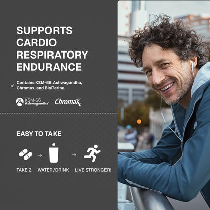 Weider Prime Support - Men's Nutrition - Enriched with Vitamins & Minerals - with Ashwagandha, Chromax Chromium, Bioperine & Zinc - Gluten Free - 120 Capsules - Maple Wellness Supplements
