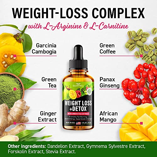 Weight Loss Drops Natural Detox Made in USA - Diet Drops for Fat Loss - Effective Appetite - Maple Wellness Supplements