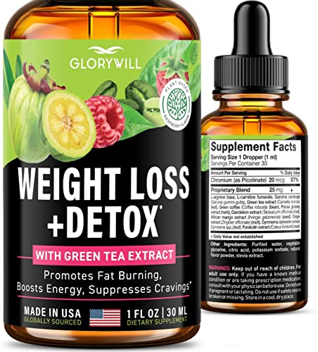 Weight Loss Drops Natural Detox Made in USA - Diet Drops for Fat Loss - Effective Appetite - Maple Wellness Supplements