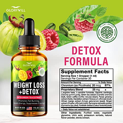 Weight Loss Drops Natural Detox Made in USA - Diet Drops for Fat Loss - Effective Appetite - Maple Wellness Supplements