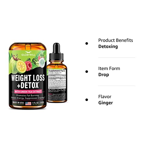Weight Loss Drops Natural Detox Made in USA - Diet Drops for Fat Loss - Effective Appetite - Maple Wellness Supplements