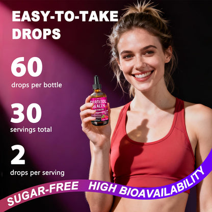 WellBloom Cortisol Reducer for Women & Men with Magnesium Glycinate, Ashwagandha, L-Theanine - Supports Stress Relief, Sleep & Heart Health, Nerves, Muscles - 2 Fl Oz - Maple Wellness Supplements