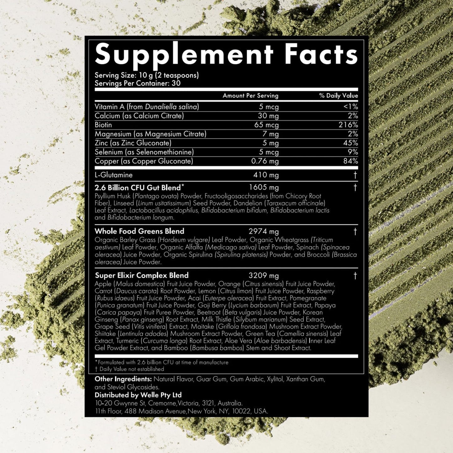WelleCo The Super Elixir Daily Greens Powder, Probiotic Drink Mix with Whole Foods, Gluten Free, Vegan Gut Health Powder, Energy, Immunity, Healthy Skin, Hair & Nails (Jar, Blood Orange) - Maple Wellness Supplements