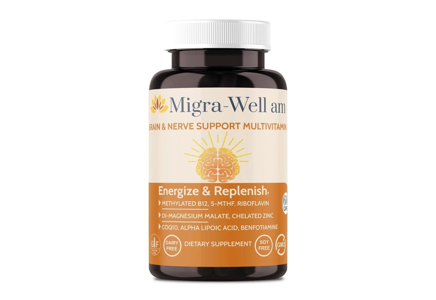 Wellkasa Migra-Well AM: Energizing Daily Methylated Multivitamin with Bioavailable Minerals & Antioxidants Supporting Brain - Maple Wellness Supplements
