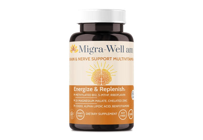 Wellkasa Migra-Well AM: Energizing Daily Methylated Multivitamin with Bioavailable Minerals & Antioxidants Supporting Brain - Maple Wellness Supplements