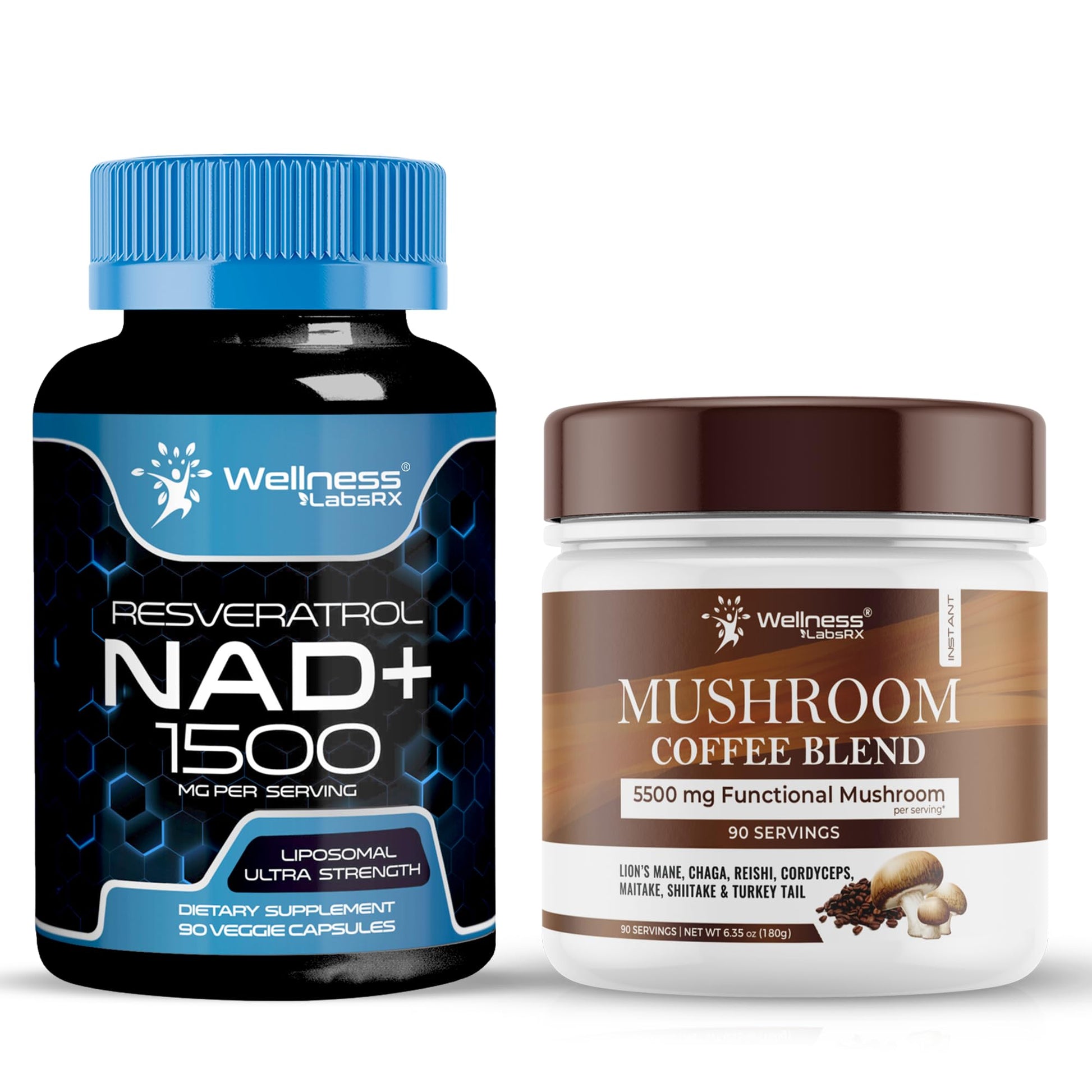 WELLNESS LABSRX NAD+ Supplement Capsules 1500mg - Mushroom Coffee Blend | Bundle - Maple Wellness Supplements
