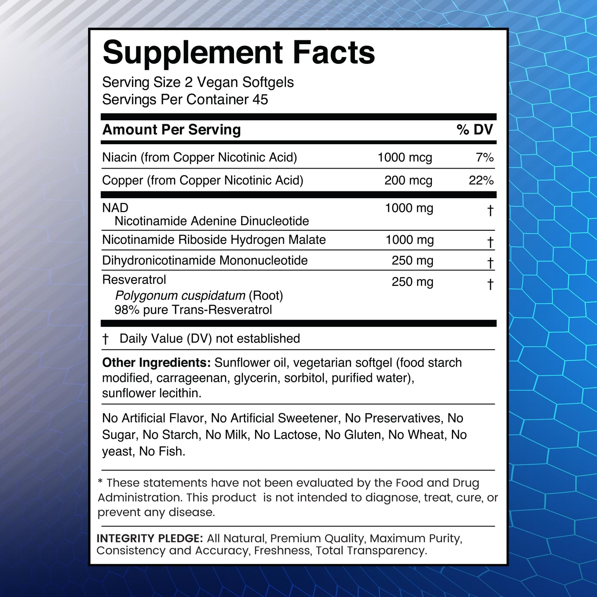 WELLNESS LABSRX NAD+ Supplement - Third-Party Tested NMNH Supplement Softgels, NAD Resveratrol 2500mg NAD Supplements for Anti-Aging, Longevity, and Cellular Health Support - Made in USA - Maple Wellness Supplements
