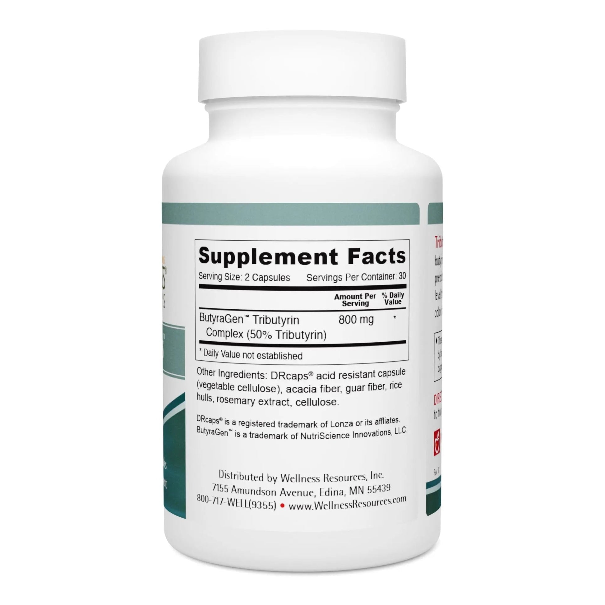 Wellness Resources Tributyrin Plus Postbiotic Supplement for Gut Health with High Absorption ButyraGen Tributyrin Complex (800mg per Two Capsules, 60 Veggie Capsules) - Maple Wellness Supplements