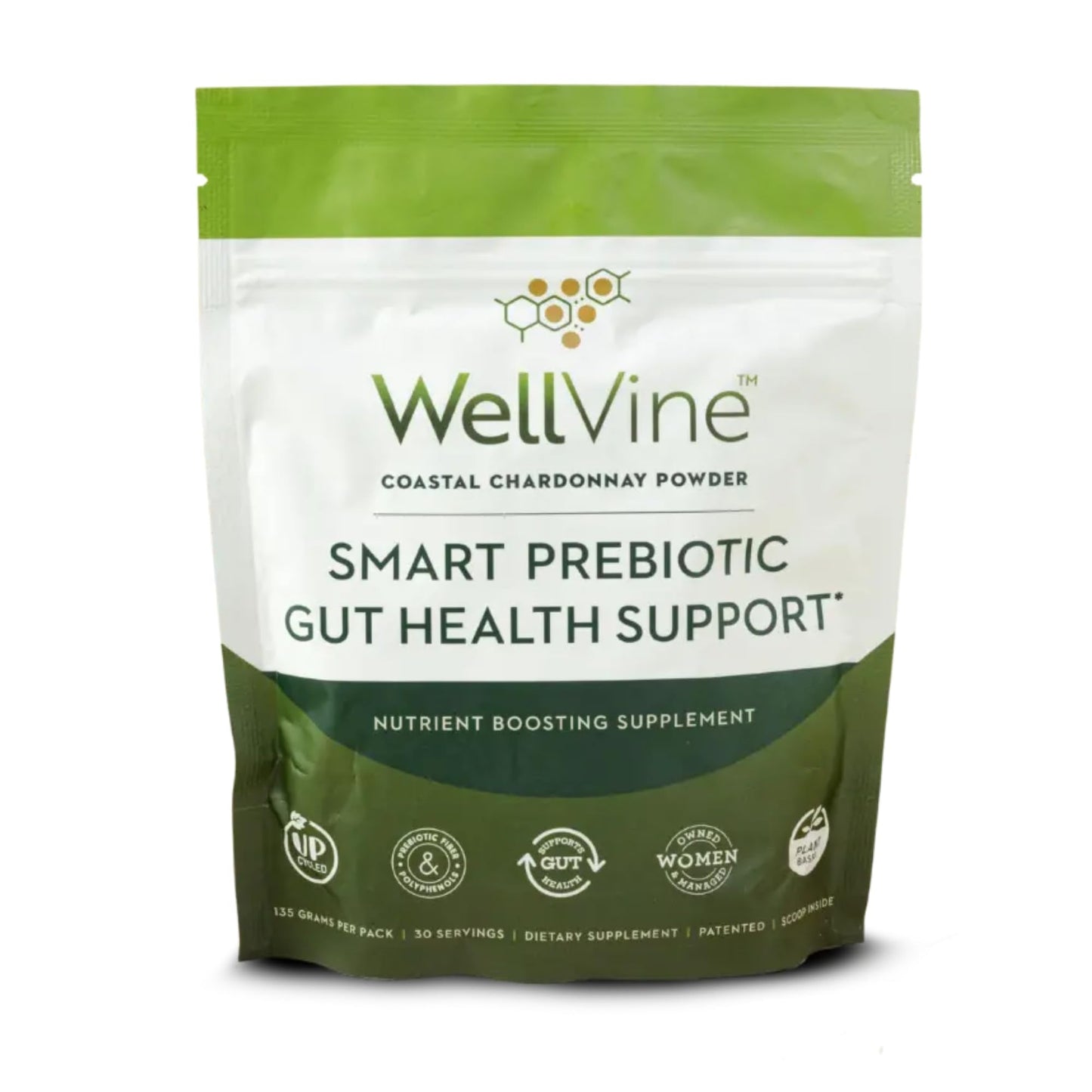 WellVine Premium Smart Prebiotic Gut Health Supplement Powder for Men & Women | Digestive Support & Gut Health With 100% Upcycled Chardonnay Grapes | Plant-Based - Maple Wellness Supplements