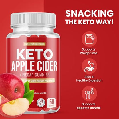 Wellvion Keto ACV Gummies for Weight Loss Support - Advanced Formula (1000mg) - Maple Wellness Supplements