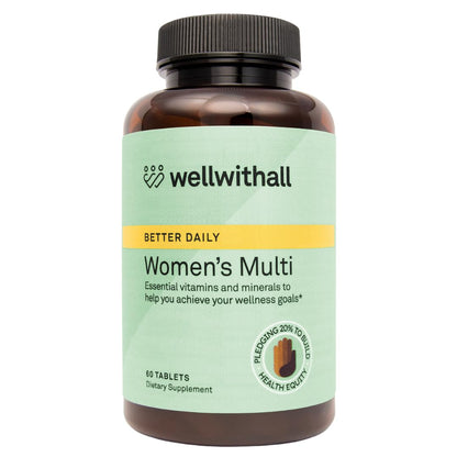 WellWithAll Women’s Multivitamin | Daily Supplement with Essential Vitamins, Minerals & Iron | Supports Immunity, Heart Health, Bone Health, Energy & Mood | Major Allergen - Free | 60 Tablets - Maple Wellness Supplements