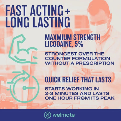 WELMATE 5% Lidocaine Hemorrhoid Relief Cream, Maximum Strength Anorectal Cream, 5.5 oz - Maple Wellness Supplements