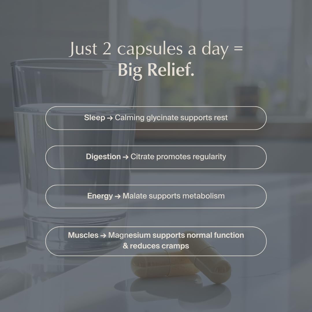 WeNatal Rest + Digest Magnesium Supplement with Glycinate, Malate, Citrate & Gluconate for Relaxation, Digestion, Sleep, Mood & Stress Support – Vegan, Non-GMO, 60 Capsules - Maple Wellness Supplements