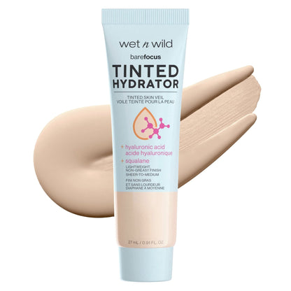 wet n wild Bare Focus Tinted Hydrator Tinted Skin Veil, Lightweight Buildable Coverage with Hyaluronic Acid & Vegan Squalane, Sheer-to-Medium Coverage - Maple Wellness Supplements