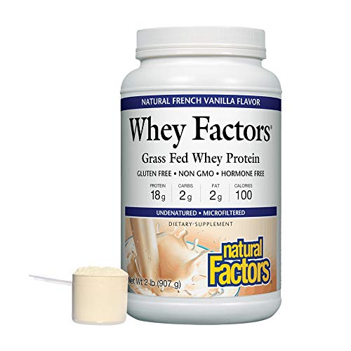 Whey Factors by Natural Factors, Grass Fed Whey Protein Concentrate, Aids Muscle - Maple Wellness Supplements