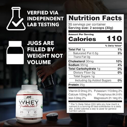 Whey Fantastic - Unflavored - 100% Natural Grass Fed Whey Protein Powder - Unique 3 - Maple Wellness Supplements