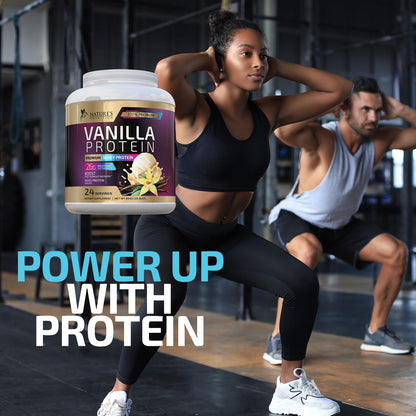 Whey Protein Powder 26g - Vanilla Ice Cream Whey Isolate Protein for Muscle Growth - Maple Wellness Supplements