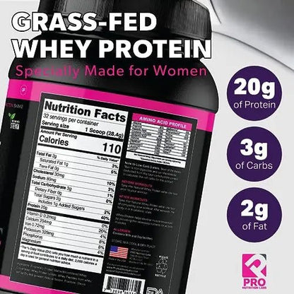 Whey Protein Powder for Women - Supports Lean Muscle - Low Carb - Gluten Free - Grass Fed & rBGH Hormone Free (Creamy Vanilla, 2 lb) - Maple Wellness Supplements
