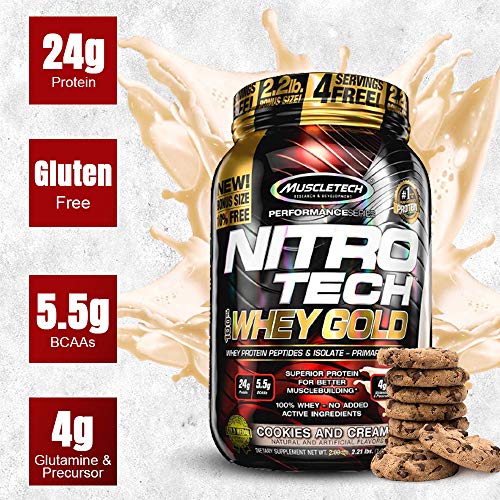Whey Protein Powder - MuscleTech Nitro-Tech Whey Gold Protein Powder - Maple Wellness Supplements