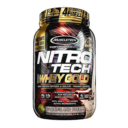 Whey Protein Powder - MuscleTech Nitro-Tech Whey Gold Protein Powder - Maple Wellness Supplements