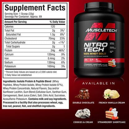 Whey Protein Powder MuscleTech Nitro-Tech Whey Gold Protein Powder Whey Protein - Maple Wellness Supplements