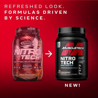 Whey Protein Powder, MuscleTech Nitro-Tech Whey Protein Isolate & Peptides, Protein - Maple Wellness Supplements