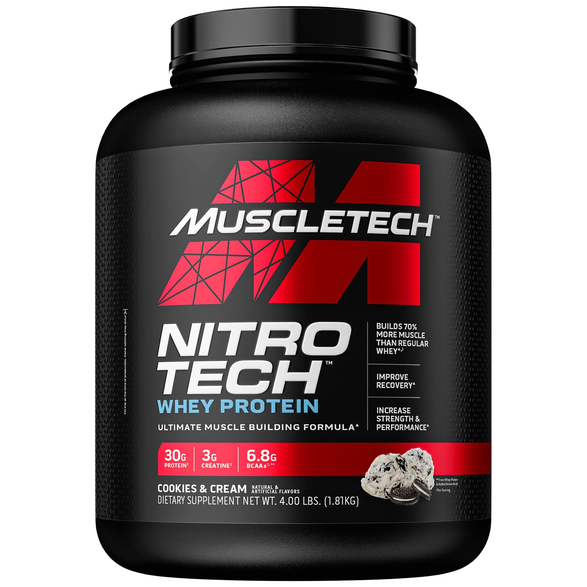 Whey Protein Powder MuscleTech Nitro-Tech Whey Protein Isolate & Peptides Protein - Maple Wellness Supplements